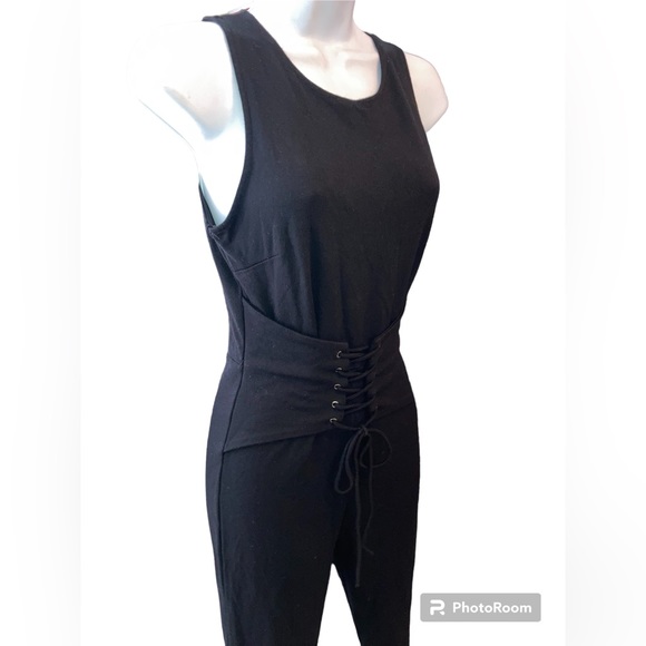 Black Corset Style Jumpsuit open back - Picture 3 of 9